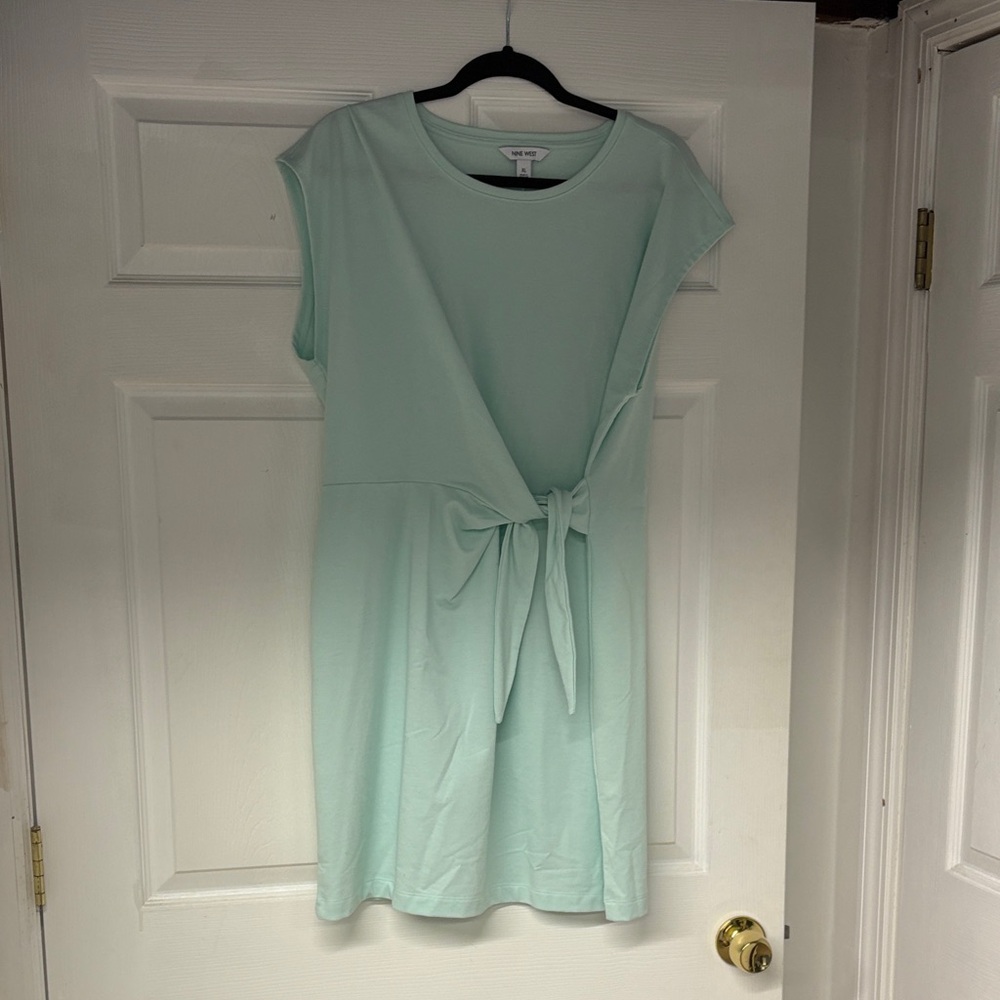 Nine West Light Green Tie-Front Mini Dress